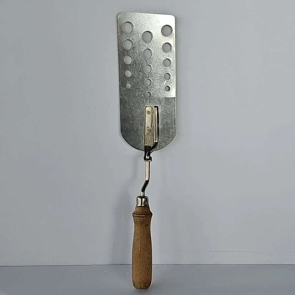Vtg Retro Triple Spatula Expandable 3 Blade Wide Flip Rare USA Wood Handle 1951